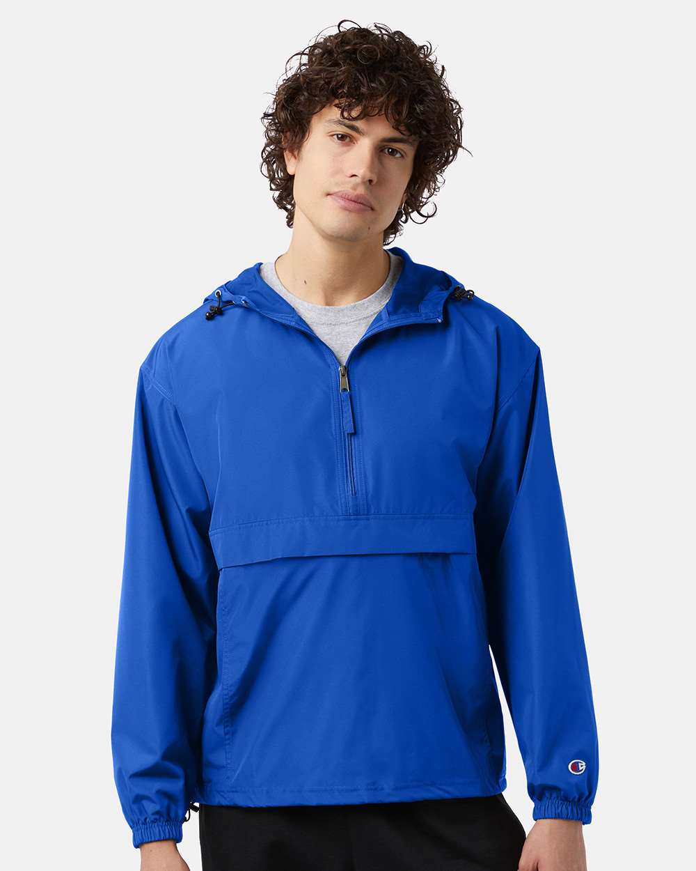 Men's Packable Anorak Jacket - OnModelFront - B63284753 - Royal Blue