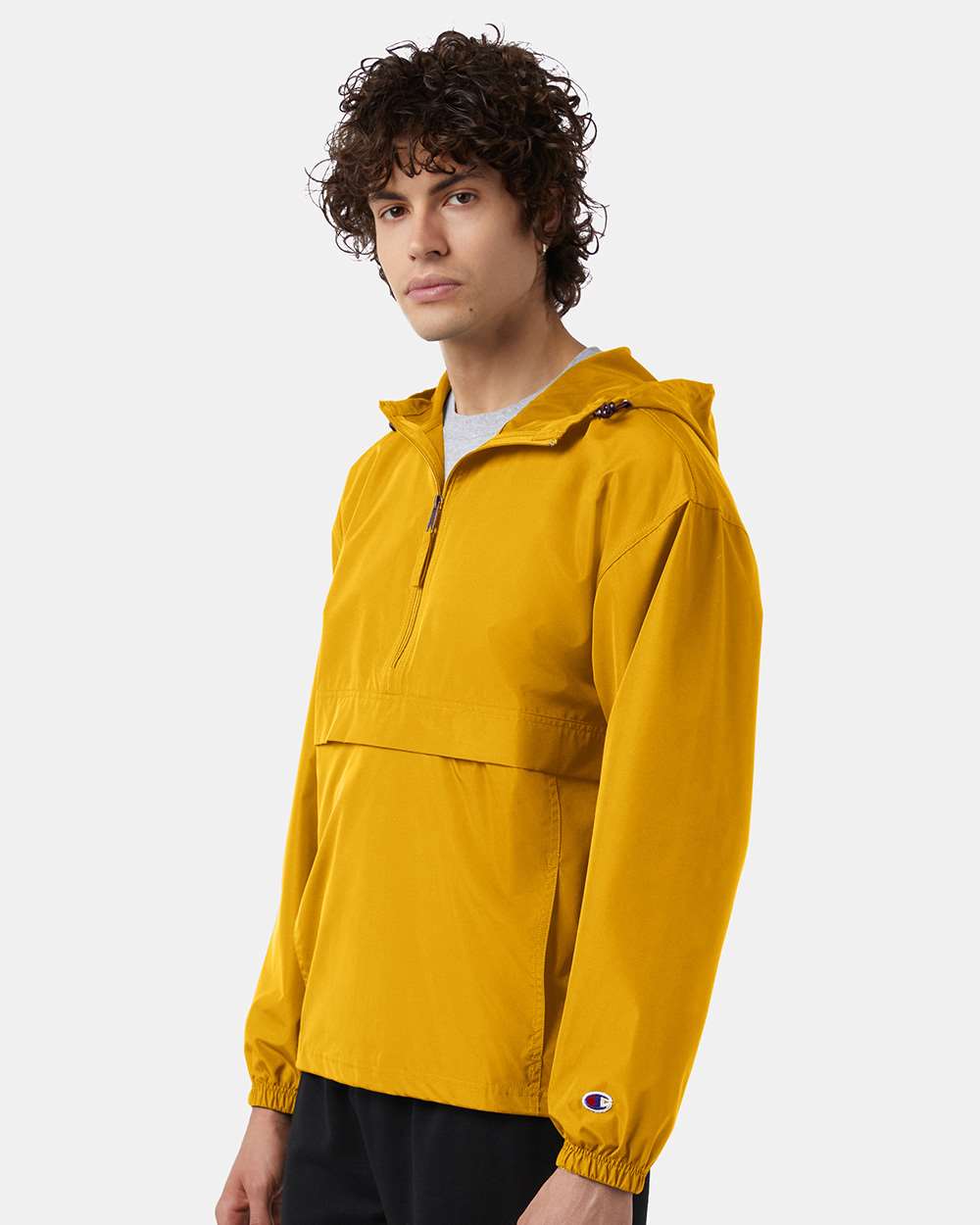 Men's Packable Anorak Jacket - OnModelSide - B63284123 - Gold