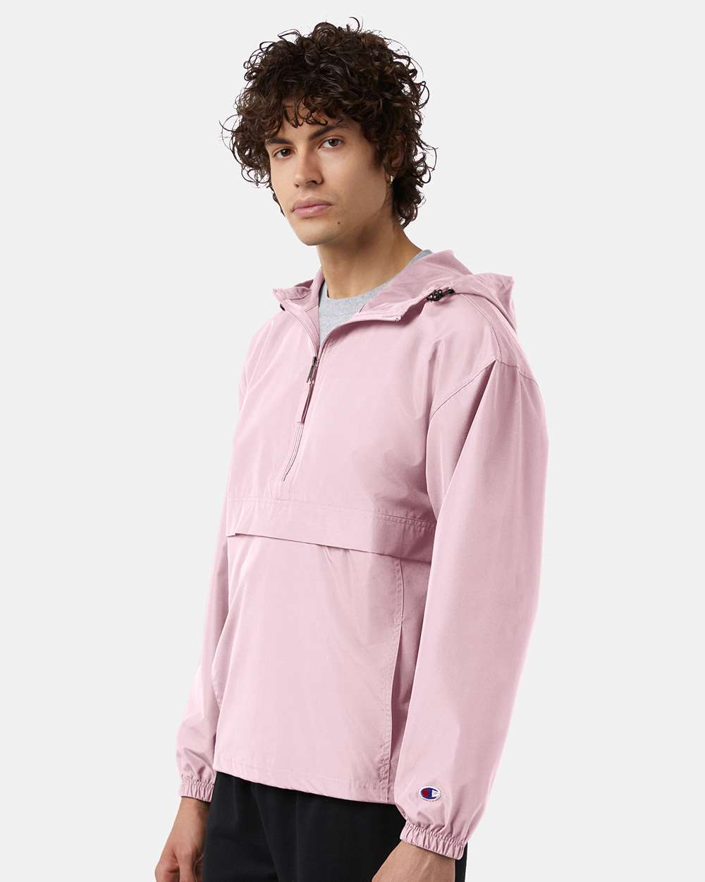 Men's Packable Anorak Jacket - OnModelSide - B63284303 - Pink Candy