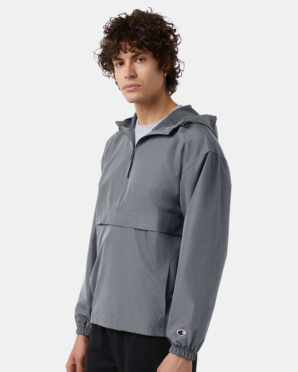 Men's Packable Anorak Jacket - OnModelSide - B63284583 - Graphite