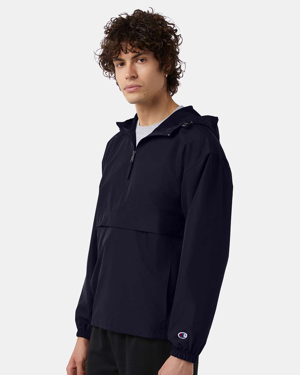 Men's Packable Anorak Jacket - OnModelSide - B63284653 - Navy