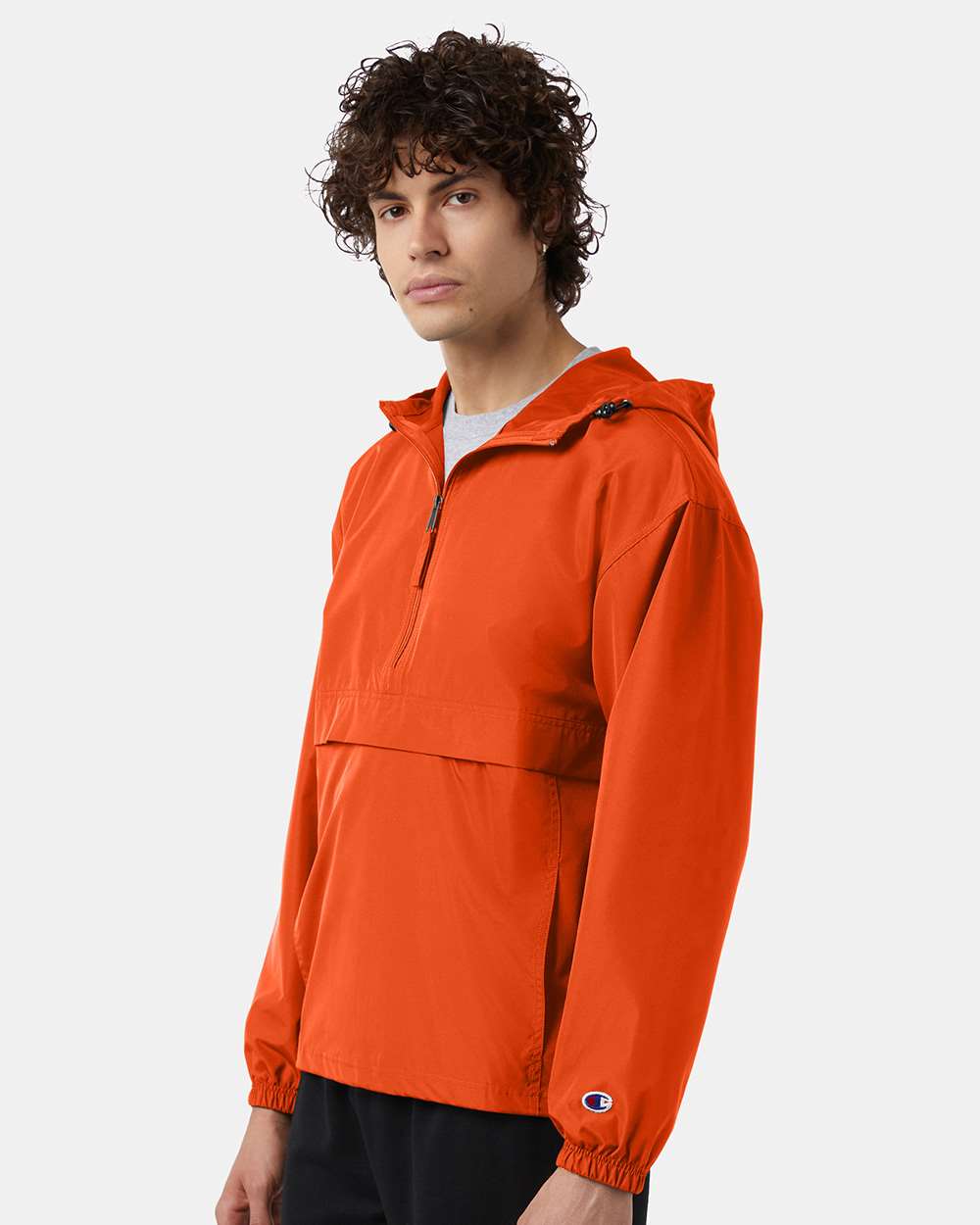 Men's Packable Anorak Jacket - OnModelSide - B63284663 - Orange