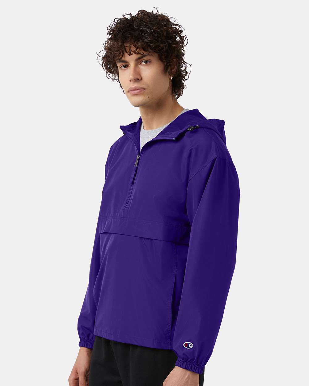 Men's Packable Anorak Jacket - OnModelSide - B63284673 - Purple