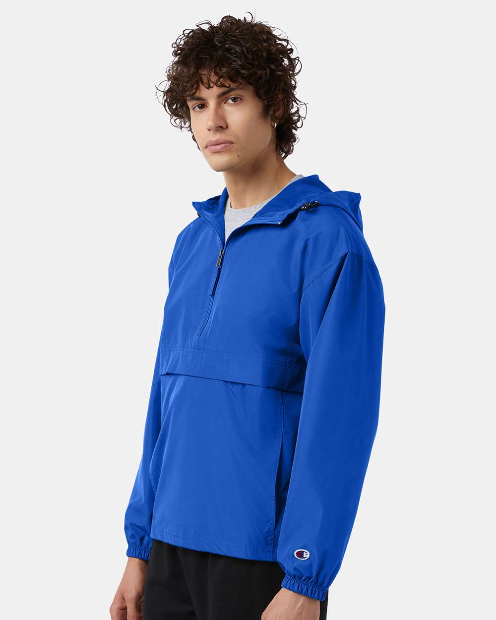 Men's Packable Anorak Jacket - OnModelSide - B63284753 - Royal Blue