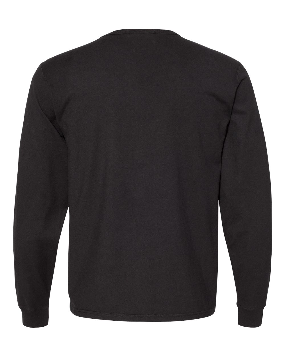 Unisex Garment-Dyed Long Sleeve T-Shirt - Back - B01384503 - Black