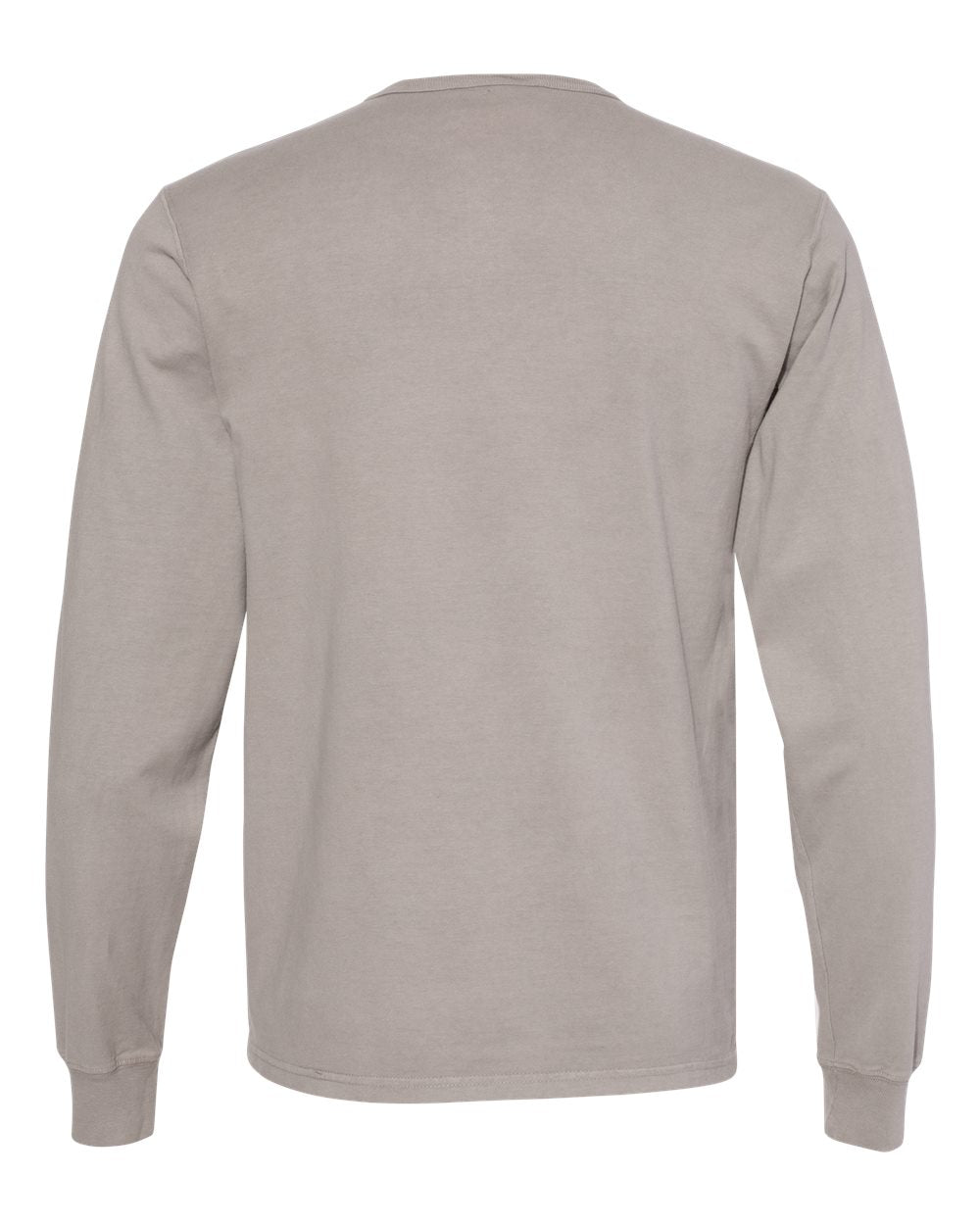 Unisex Garment-Dyed Long Sleeve T-Shirt - Back - B01384584 - Concrete
