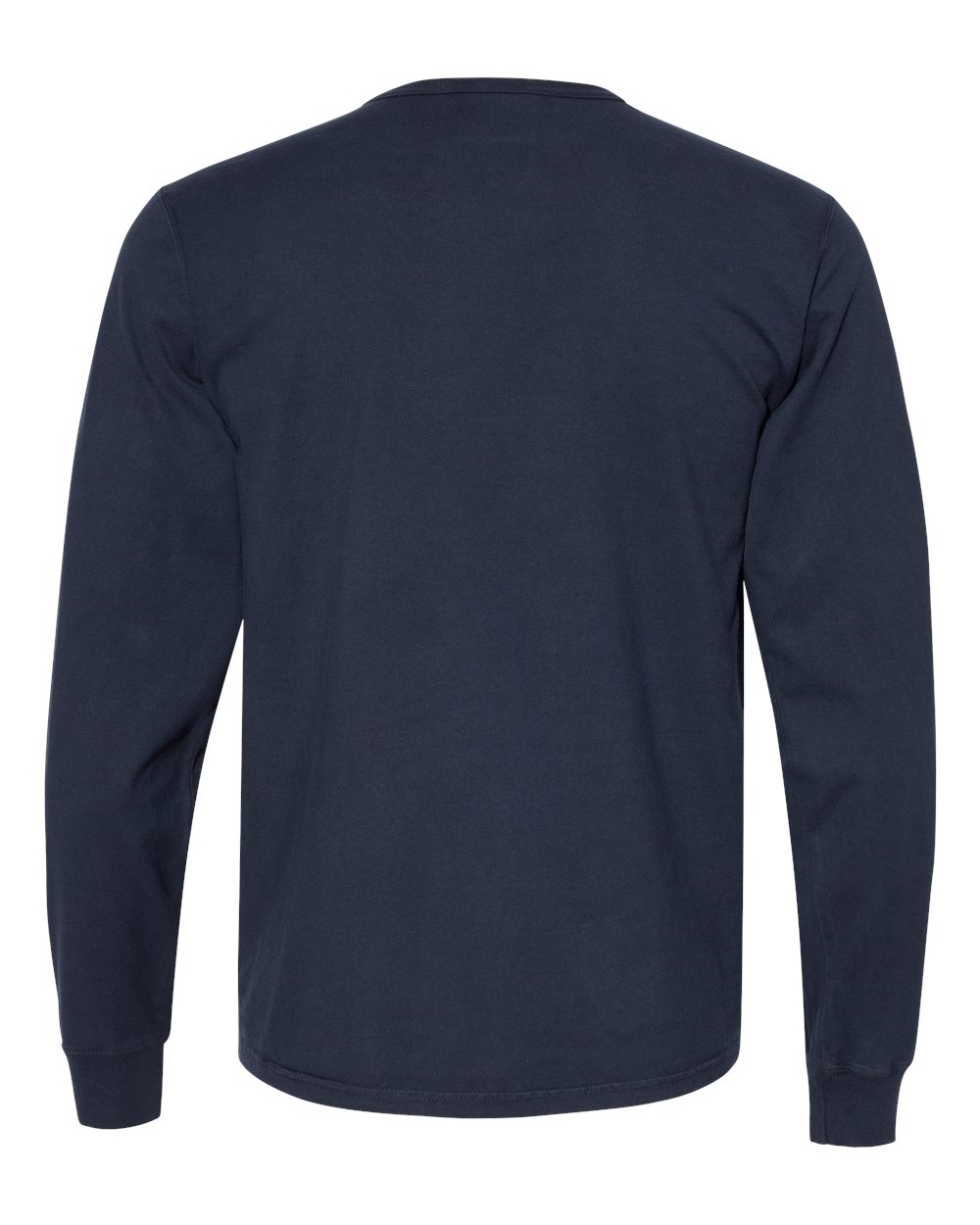 Unisex Garment-Dyed Long Sleeve T-Shirt - Back - B01384653 - Navy