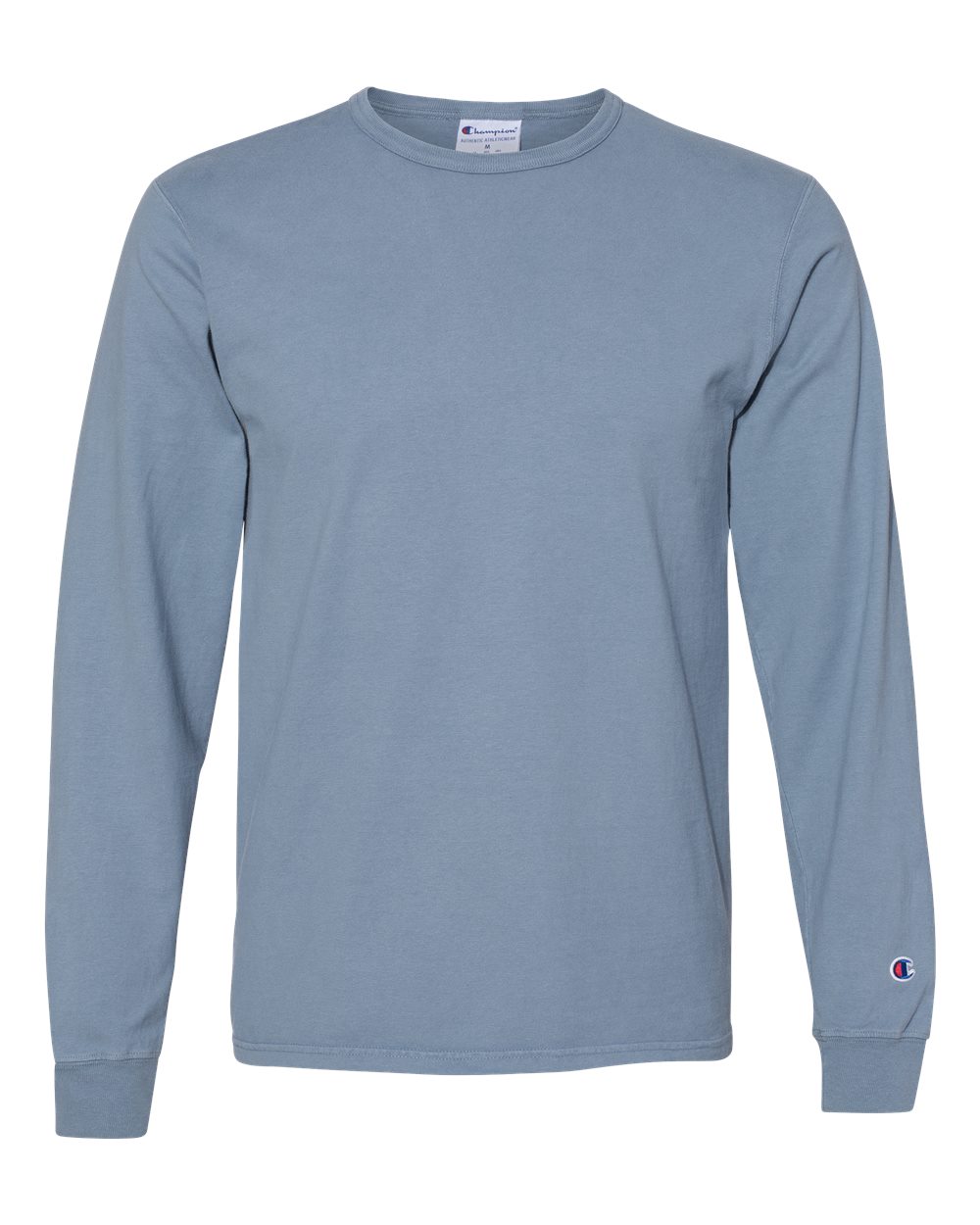 Unisex Garment-Dyed Long Sleeve T-Shirt - Front - B01384104 - Saltwater