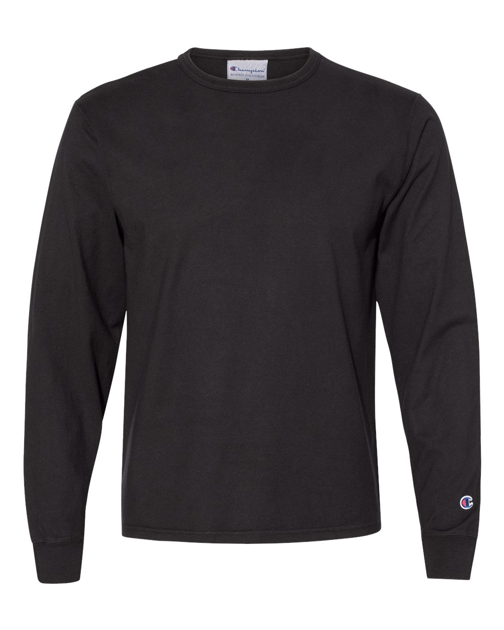Unisex Garment-Dyed Long Sleeve T-Shirt - Front - B01384503 - Black