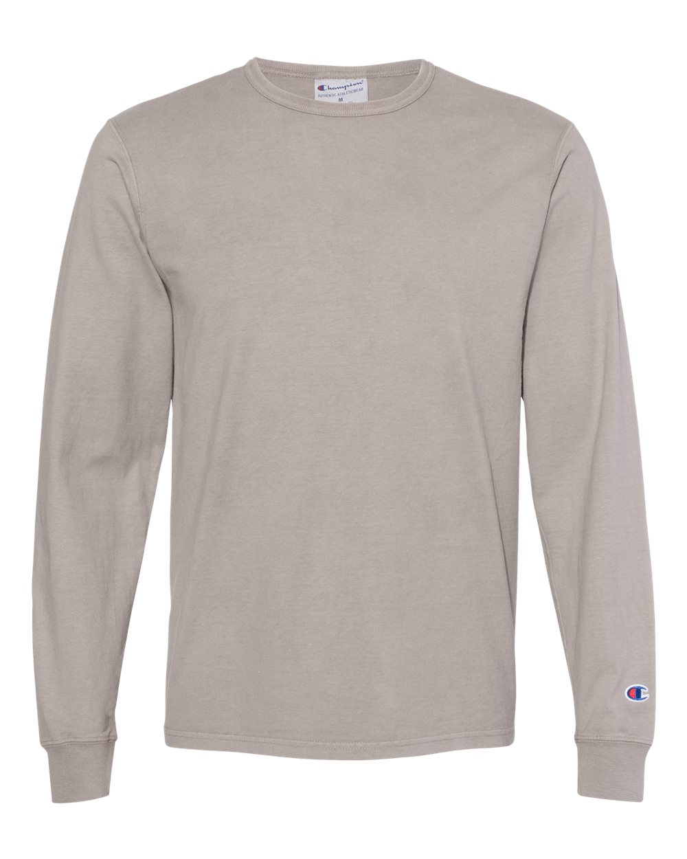 Unisex Garment-Dyed Long Sleeve T-Shirt - Front - B01384584 - Concrete