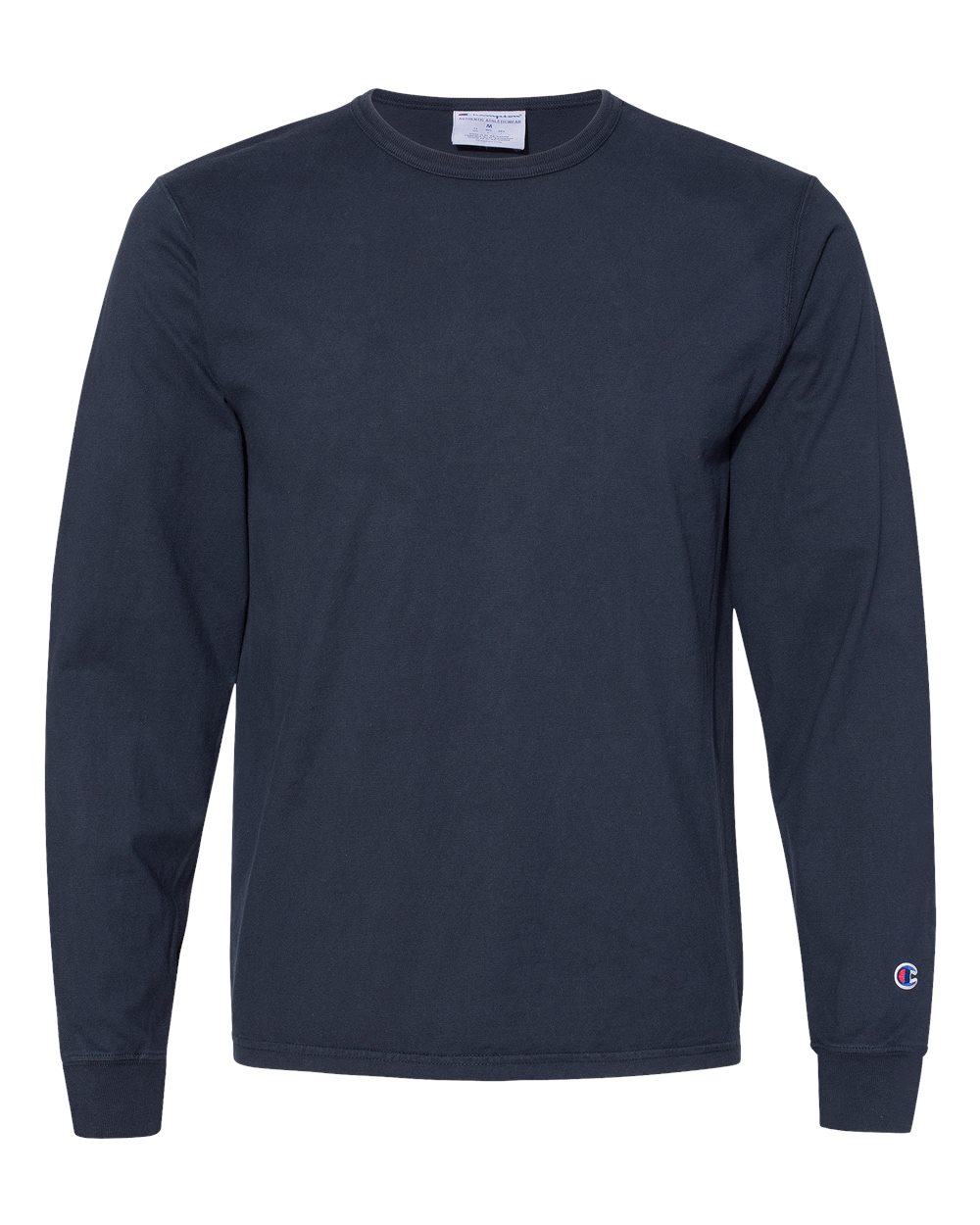 Unisex Garment-Dyed Long Sleeve T-Shirt - Front - B01384653 - Navy
