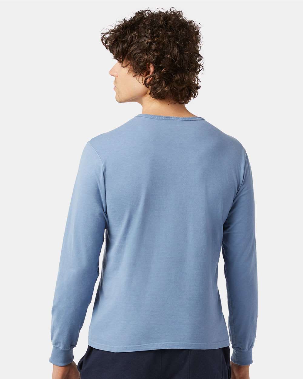 Unisex Garment-Dyed Long Sleeve T-Shirt - OnModelBack - B01384104 - Saltwater
