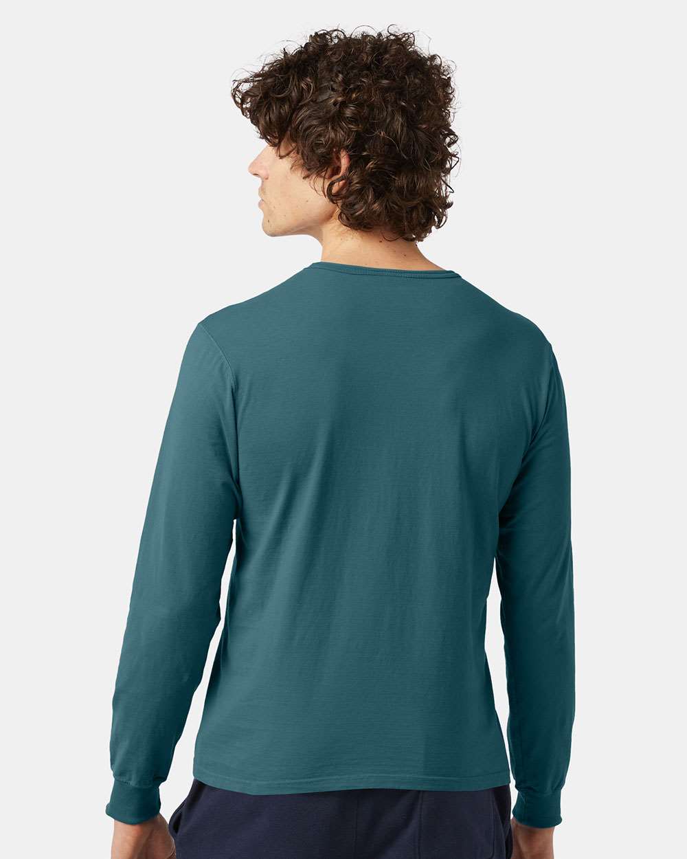 Unisex Garment-Dyed Long Sleeve T-Shirt - OnModelBack - B01384153 - Cactus