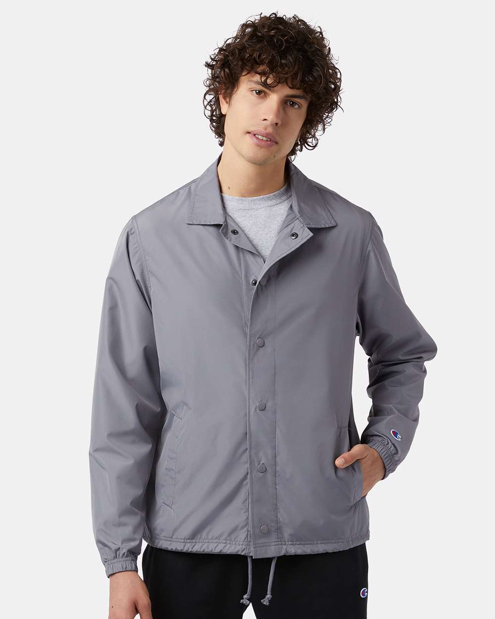 Men's Coach's Jacket - OnModelFront - B00284583 - Graphite