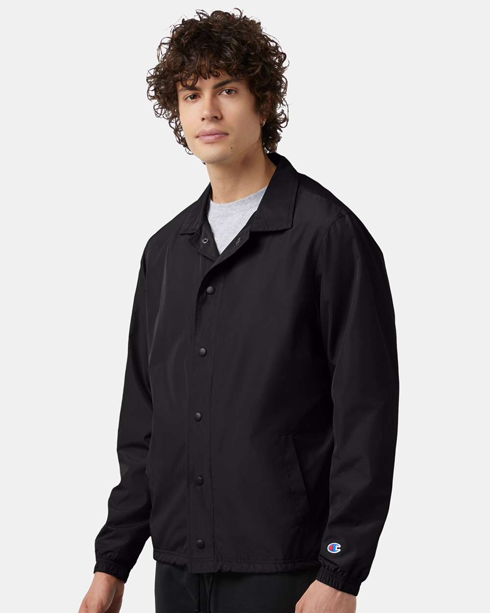 Men's Coach's Jacket - OnModelSide - B00284503 - Black
