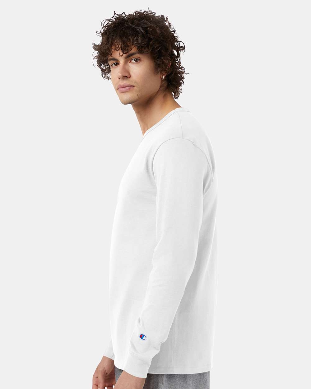 Heritage Jersey Long Sleeve T-Shirt - OnModelSide - B02784003 - White
