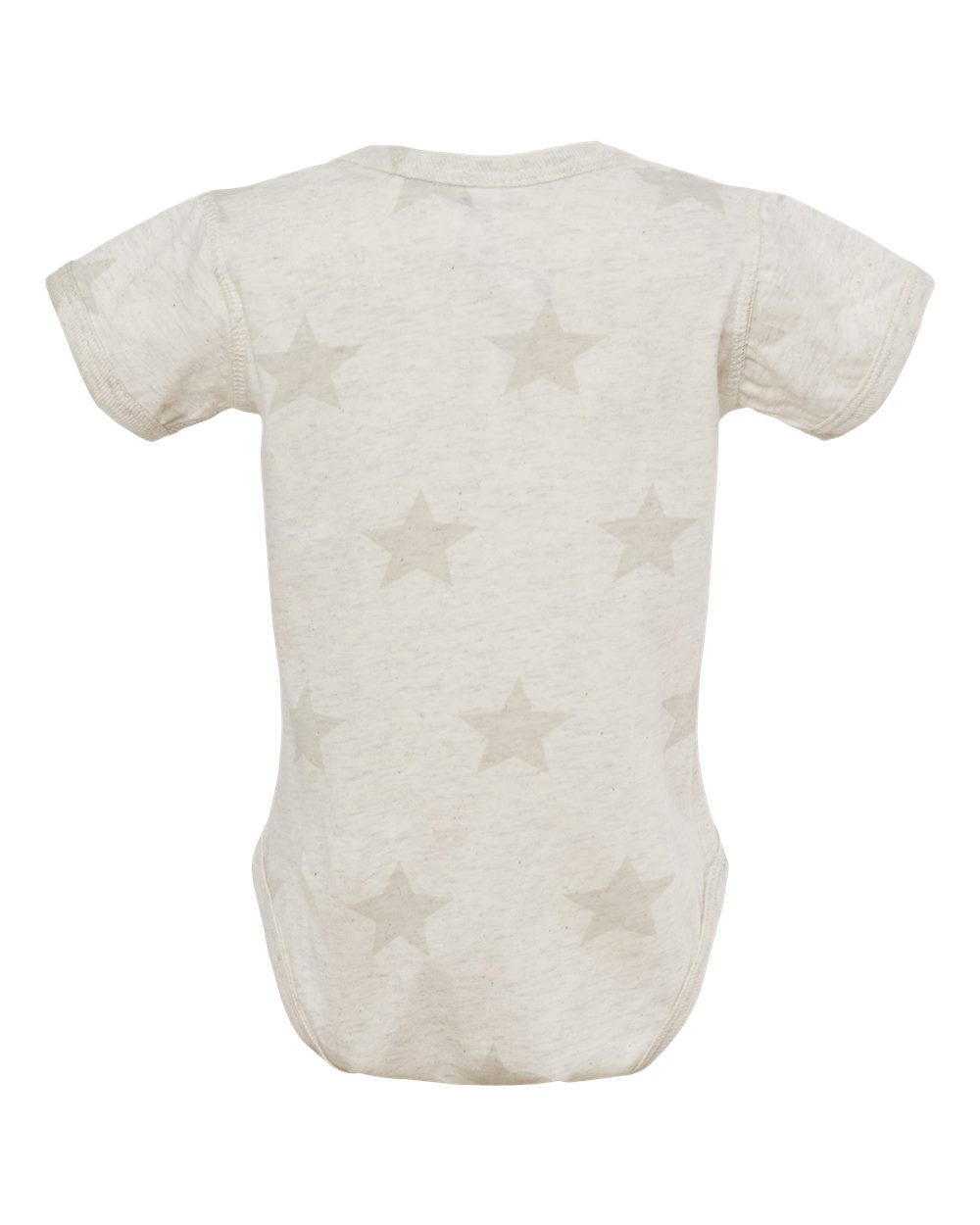 Infant Star Print Bodysuit - Back - B04738241 - Natural Heather Star