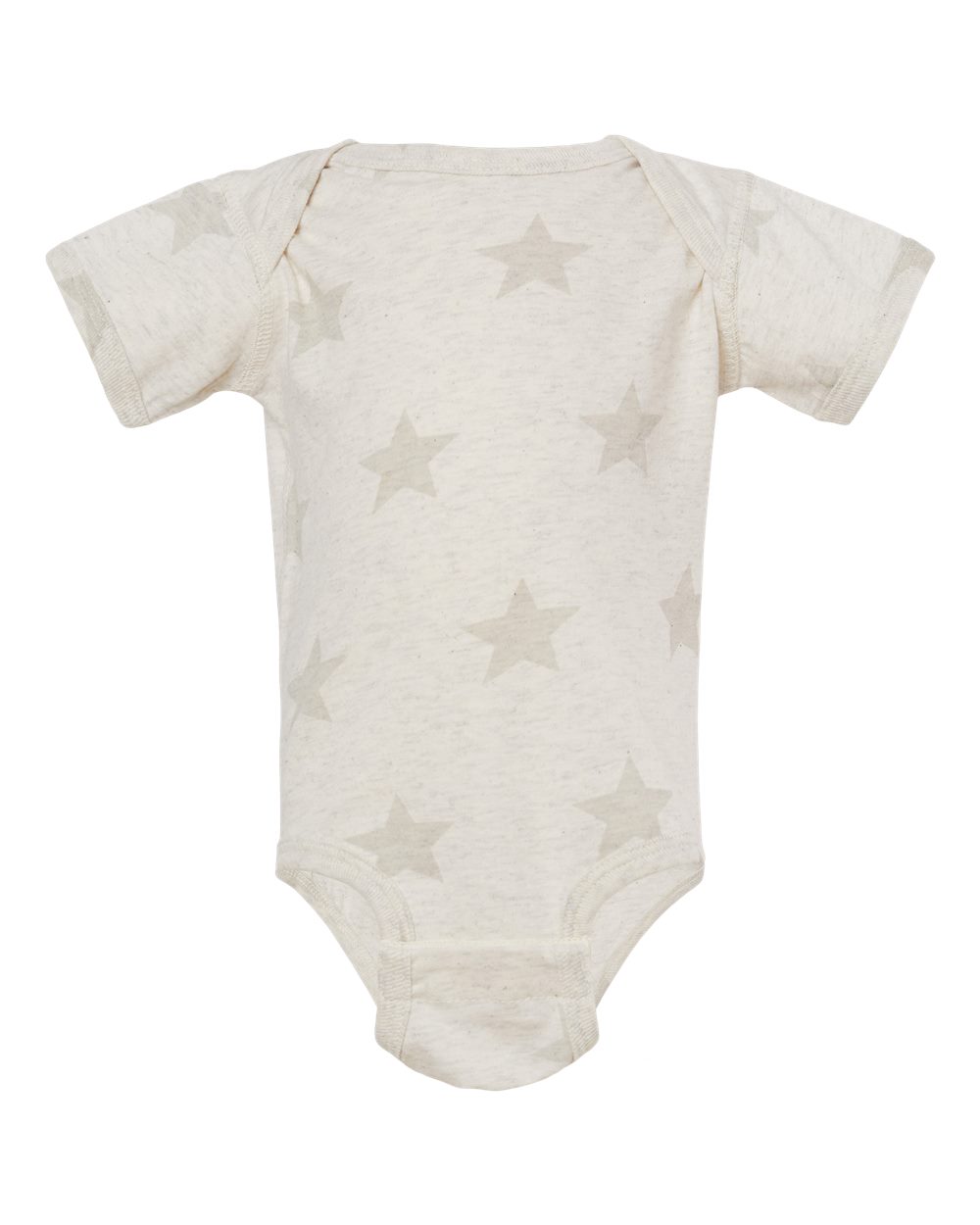 Infant Star Print Bodysuit - Front - B04738241 - Natural Heather Star