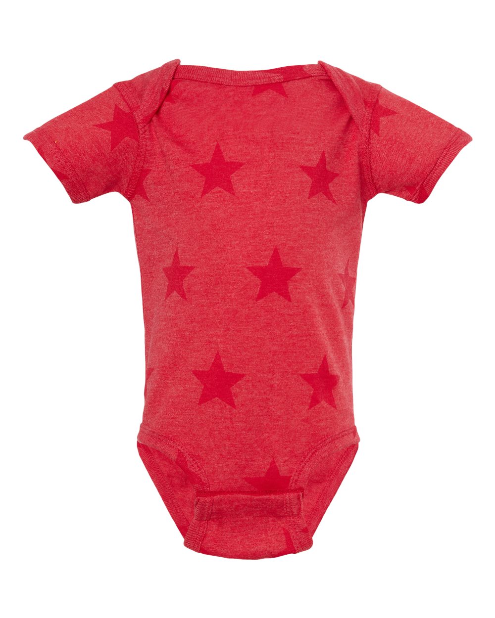 Infant Star Print Bodysuit - Front - B04738701 - Red Star