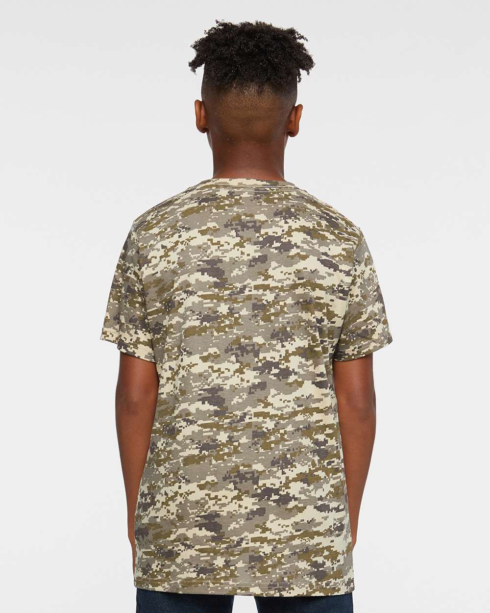Youth Camouflage T-Shirt - OnModelBack - B10338732 - Sand Digital