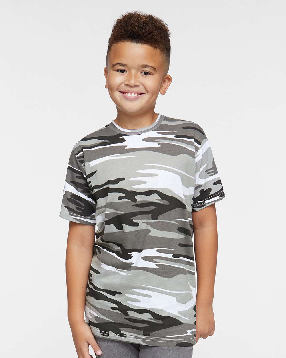 Youth Camouflage T-Shirt - OnModelFront - B10338352 - Urban Woodland
