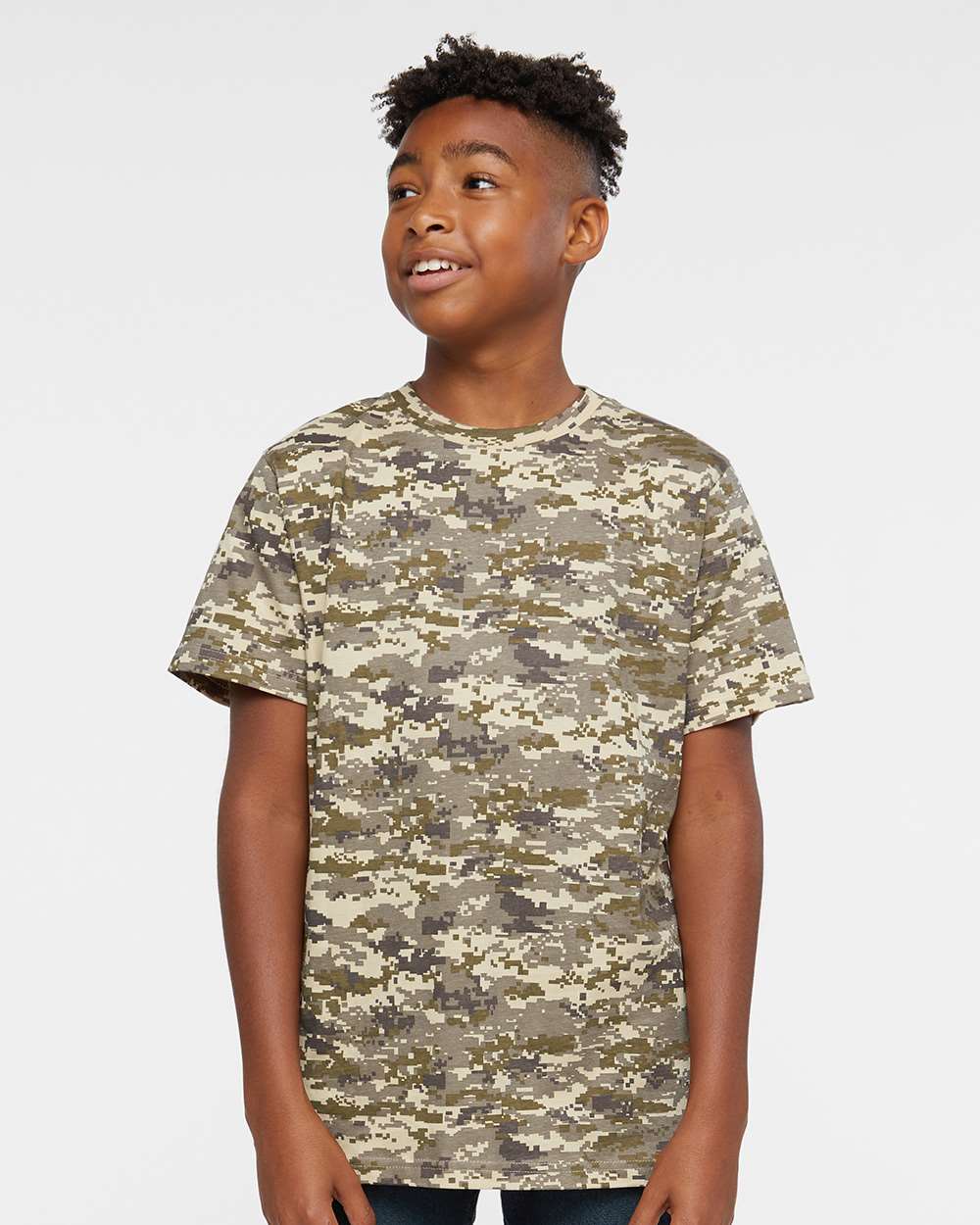 Youth Camouflage T-Shirt - OnModelFront - B10338732 - Sand Digital
