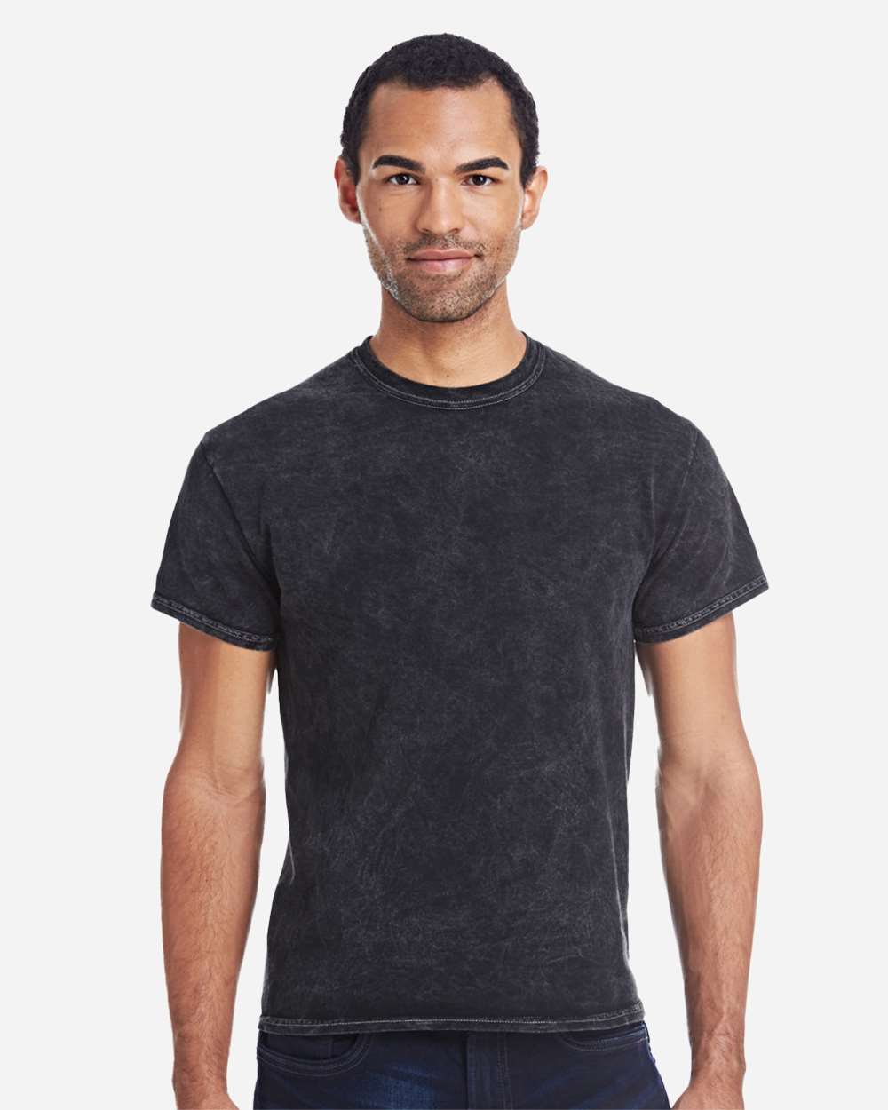 Unisex Mineral Wash T-Shirt - OnModelFront - B10202503 - Mineral Black