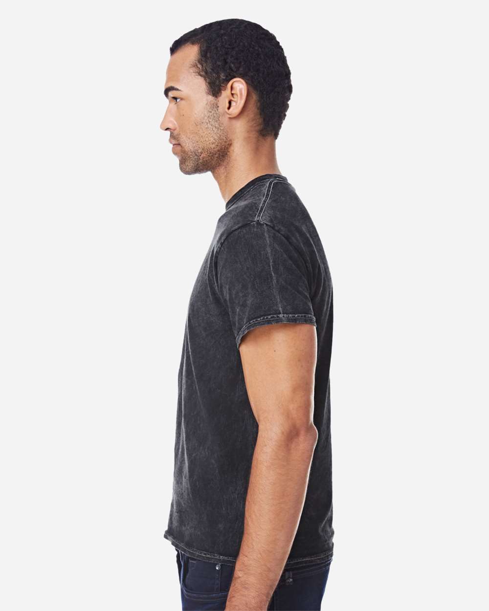 Unisex Mineral Wash T-Shirt - OnModelSide - B10202503 - Mineral Black