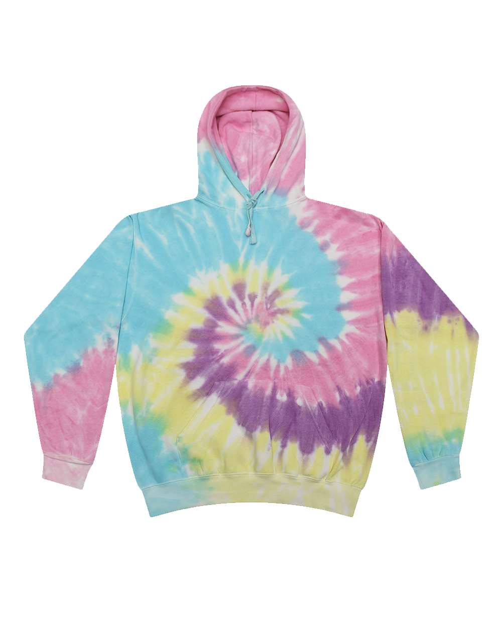 Unisex Tie-Dyed Hooded Sweatshirt - Front - B10602053 - Jellybean