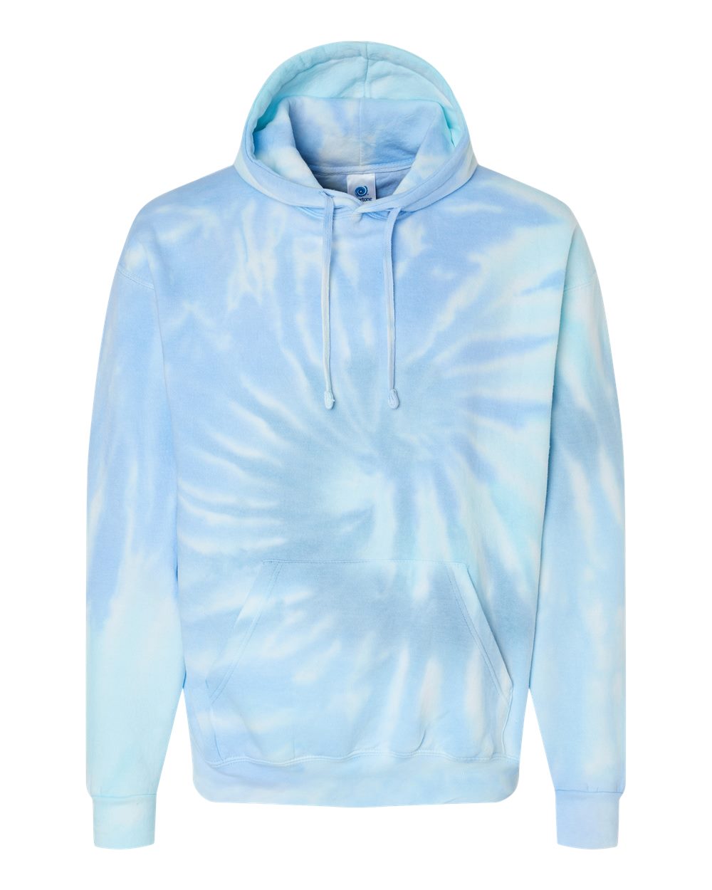 Unisex Tie-Dyed Hooded Sweatshirt - Front - B10602063 - Lagoon