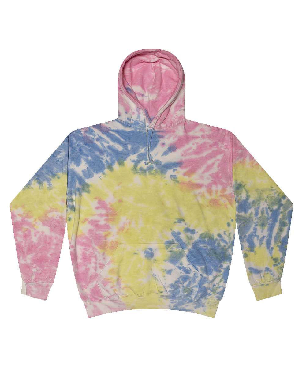 Unisex Tie-Dyed Hooded Sweatshirt - Front - B10602113 - Sherbet