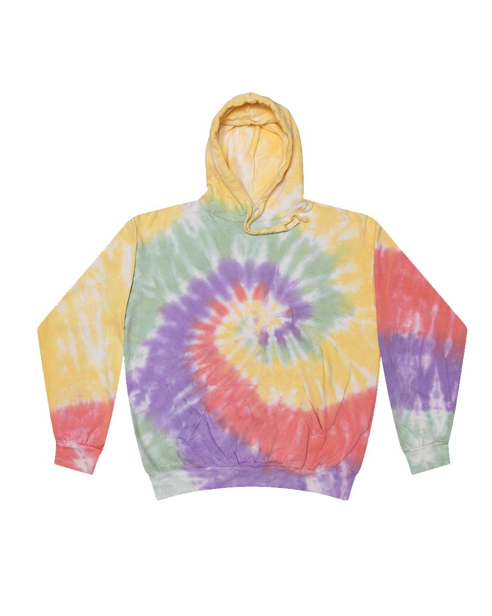 Unisex Tie-Dyed Hooded Sweatshirt - Front - B10602323 - Zen Rainbow