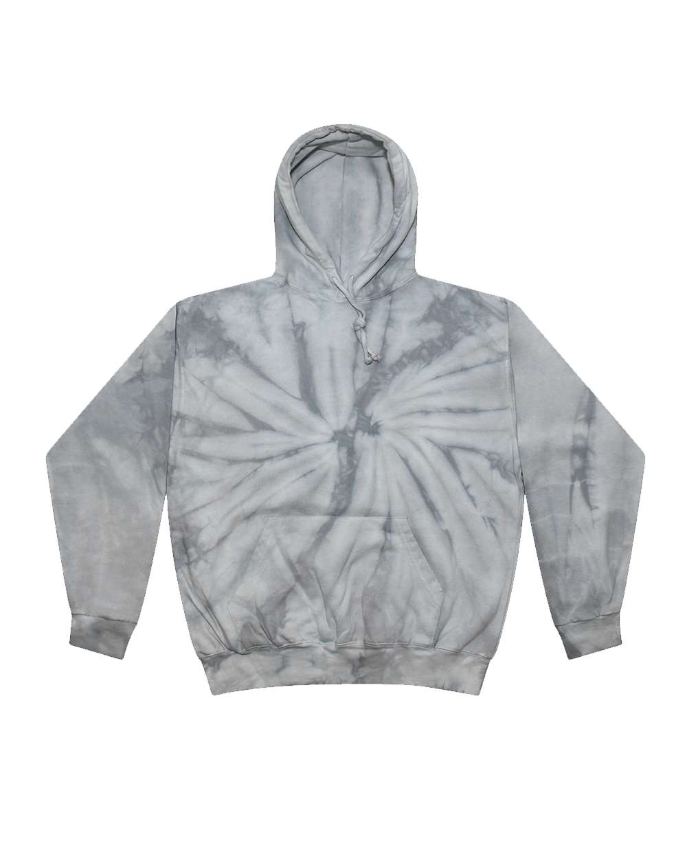 Unisex Tie-Dyed Hooded Sweatshirt - Front - B10602353 - Spider Silver
