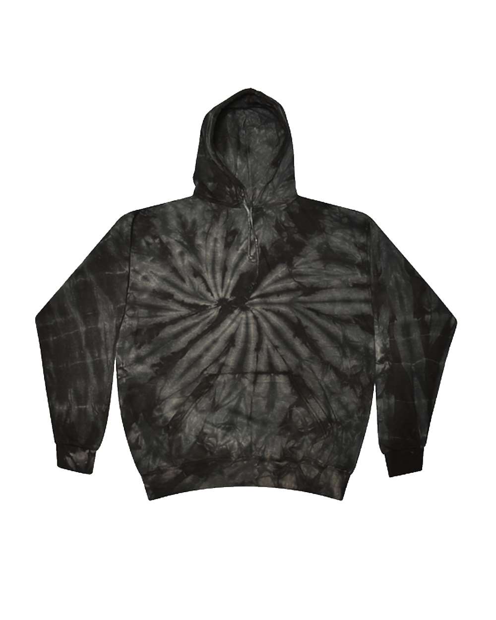 Unisex Tie-Dyed Hooded Sweatshirt - Front - B10602503 - Spider Black