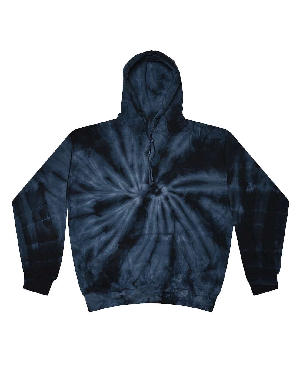 Unisex Tie-Dyed Hooded Sweatshirt - Front - B10602653 - Spider Navy