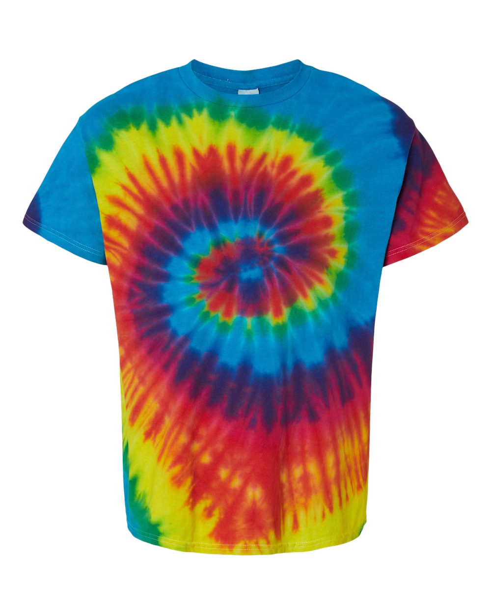 Youth Multi-Color Tie-Dyed T-Shirt - Front - B11002064 - Reactive Rainbow