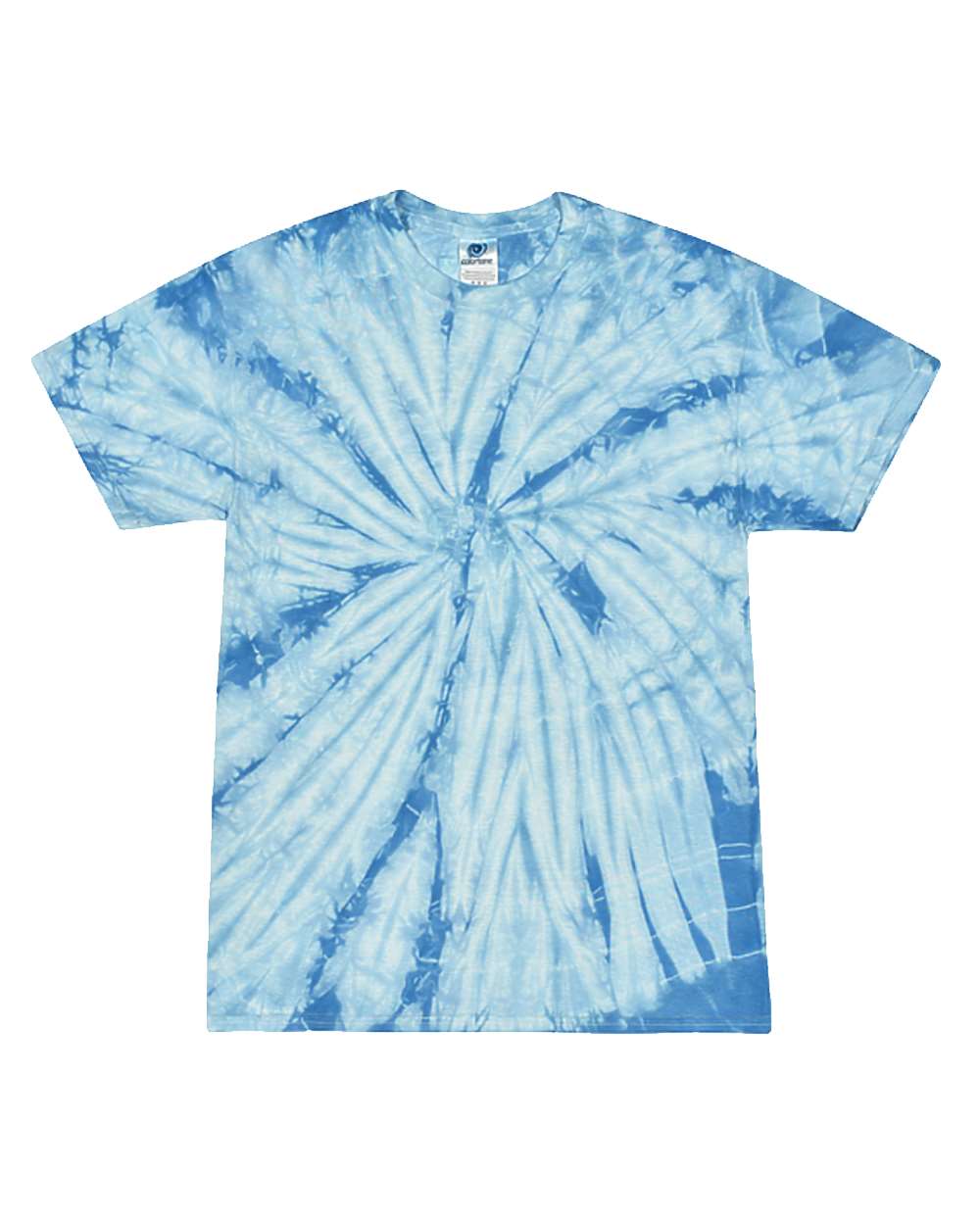Youth Multi-Color Tie-Dyed T-Shirt - Front - B11002124 - Spider Baby Blue