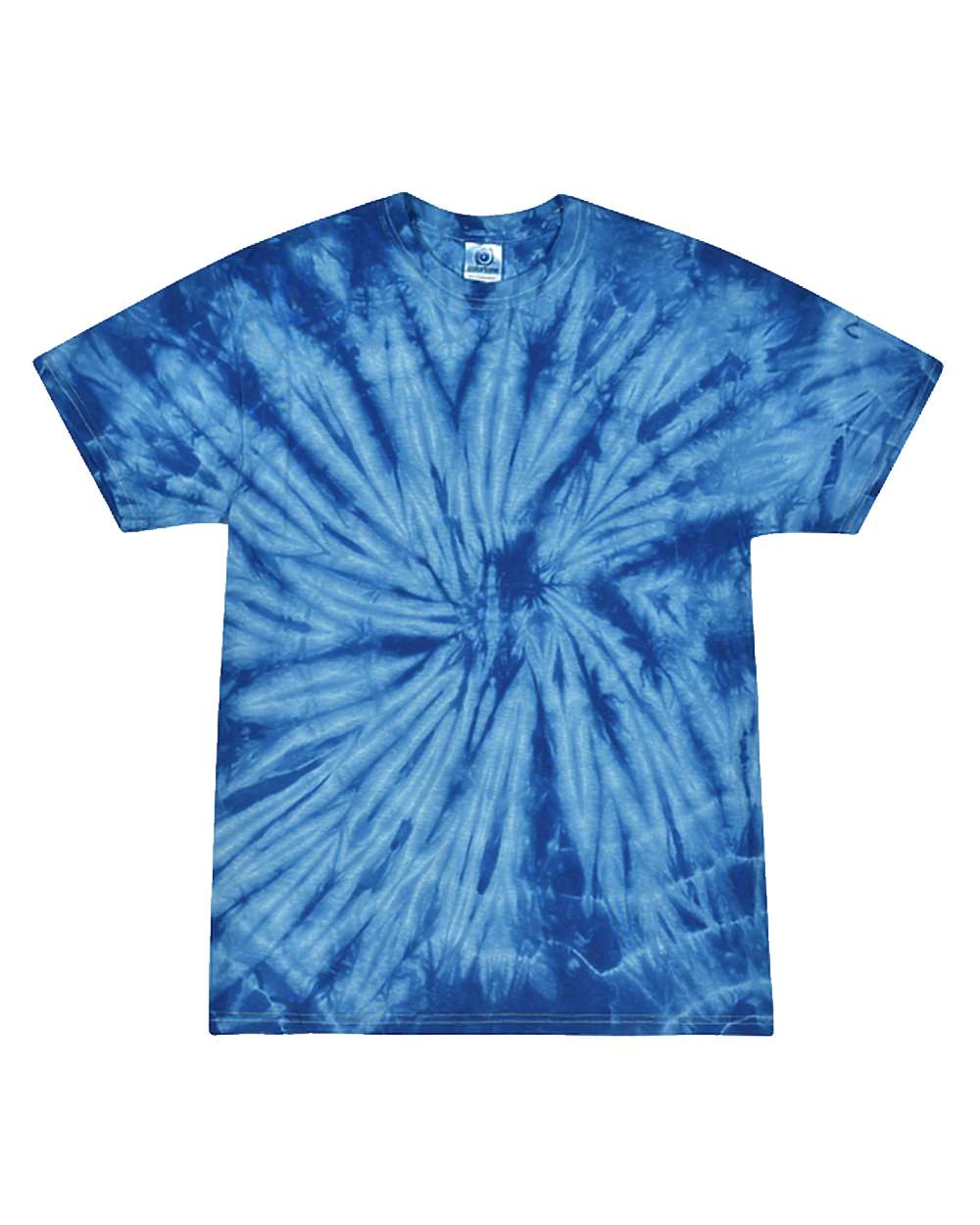 Youth Multi-Color Tie-Dyed T-Shirt - Front - B11002134 - Spider Royal