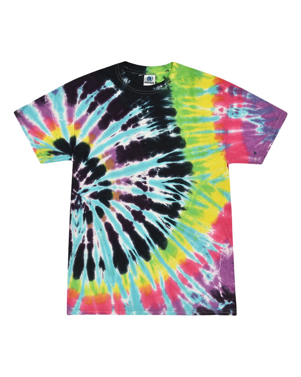 Youth Multi-Color Tie-Dyed T-Shirt - Front - B11002154 - Flashback