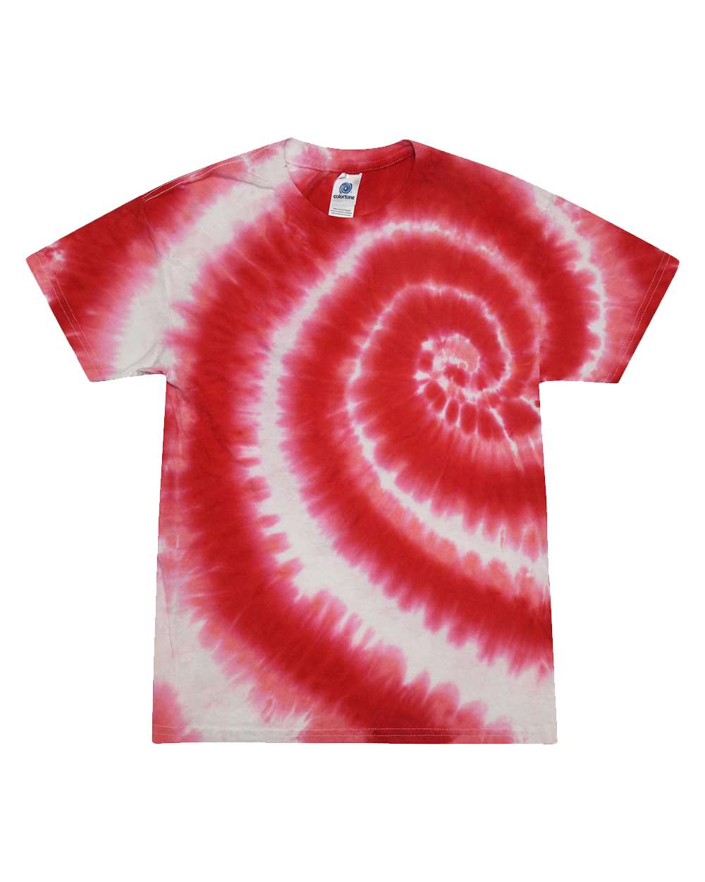 Youth Multi-Color Tie-Dyed T-Shirt - Front - B11002334 - Swirl Red