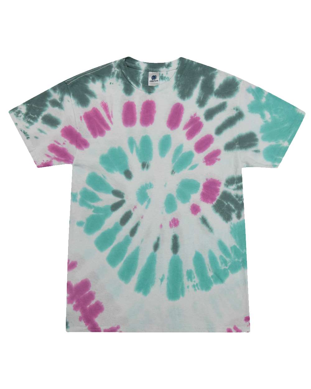 Youth Multi-Color Tie-Dyed T-Shirt - Front - B11002364 - Everglades
