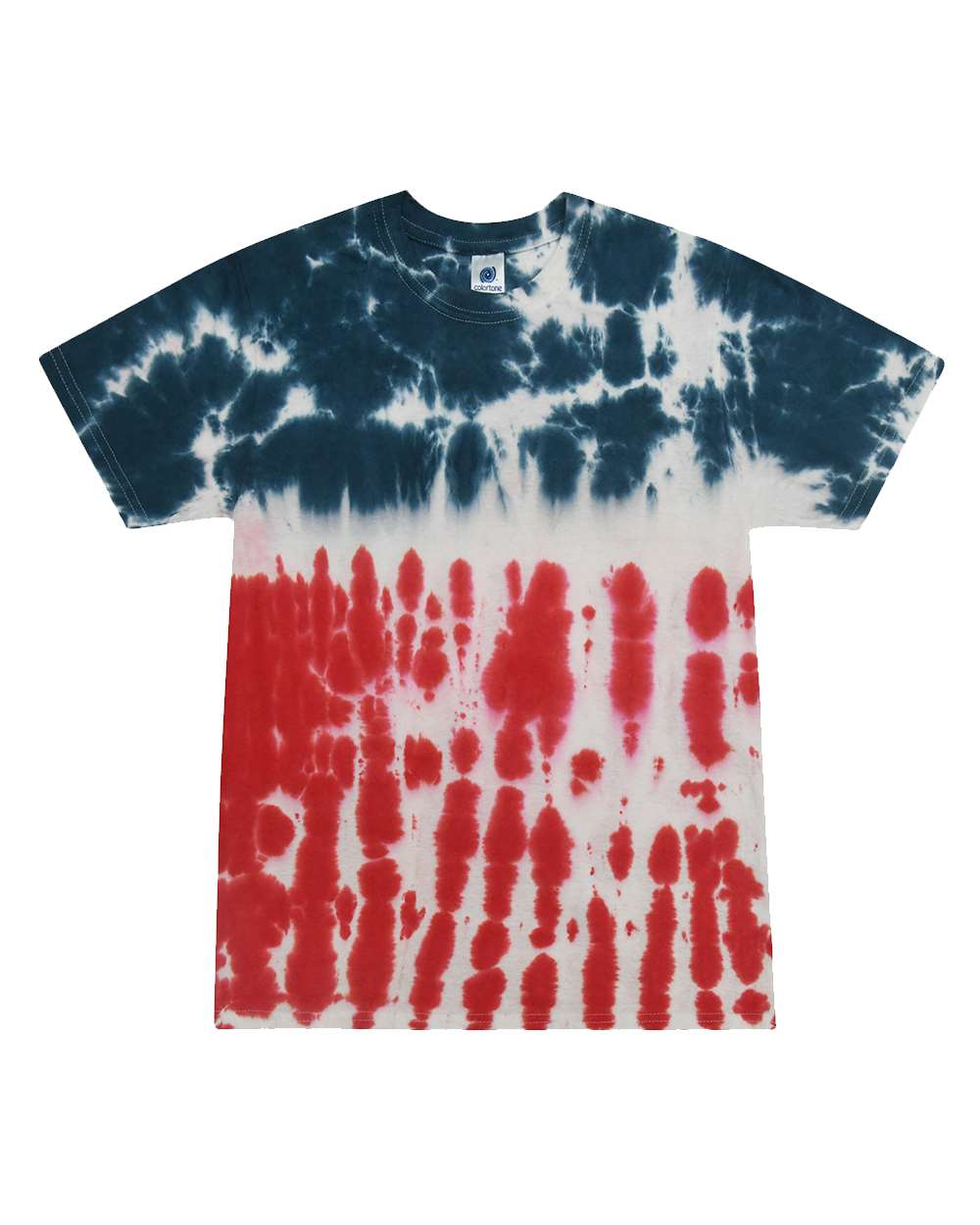 Youth Multi-Color Tie-Dyed T-Shirt - Front - B11002434 - Flag