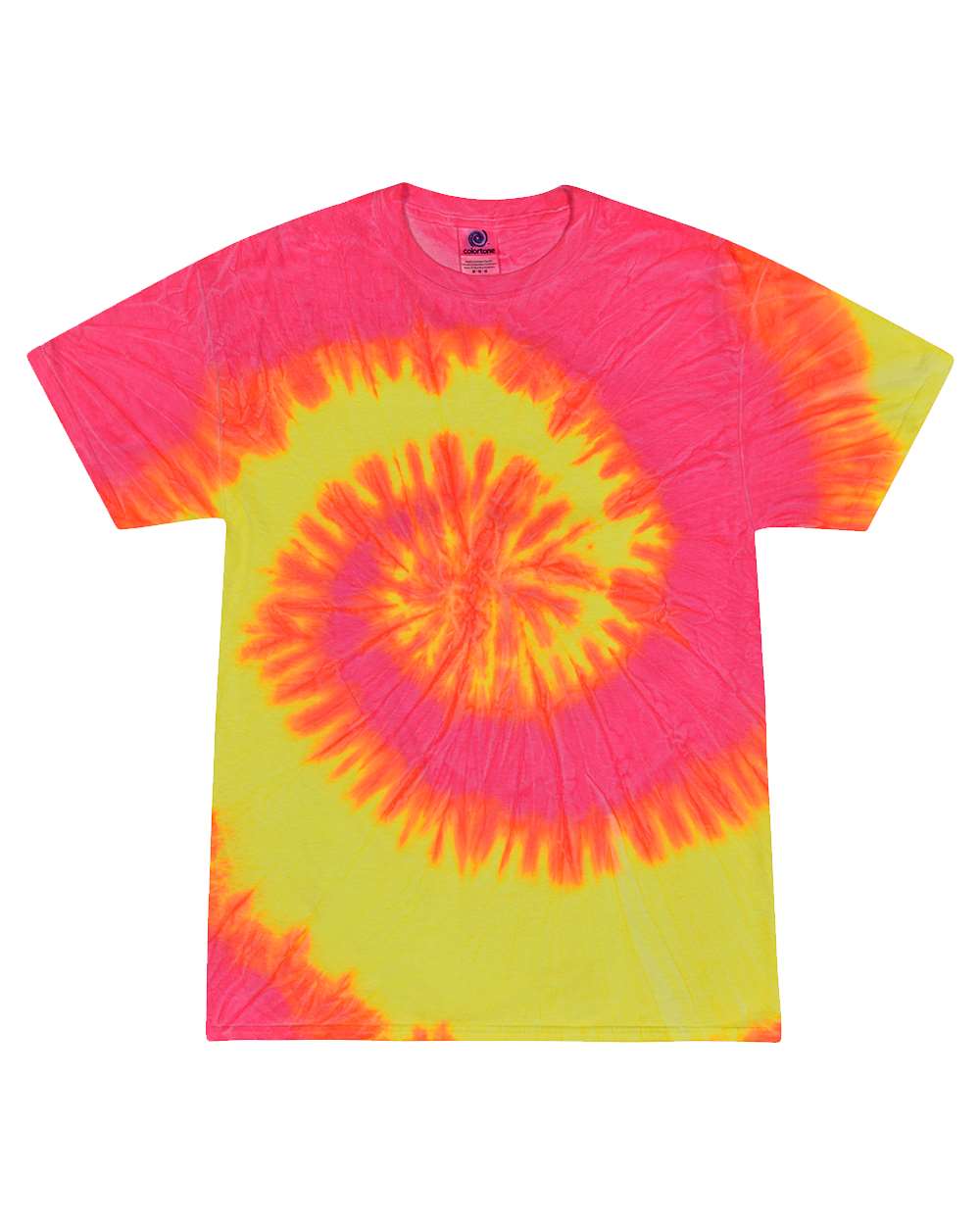 Youth Multi-Color Tie-Dyed T-Shirt - Front - B11002464 - Fluorescent Swirl