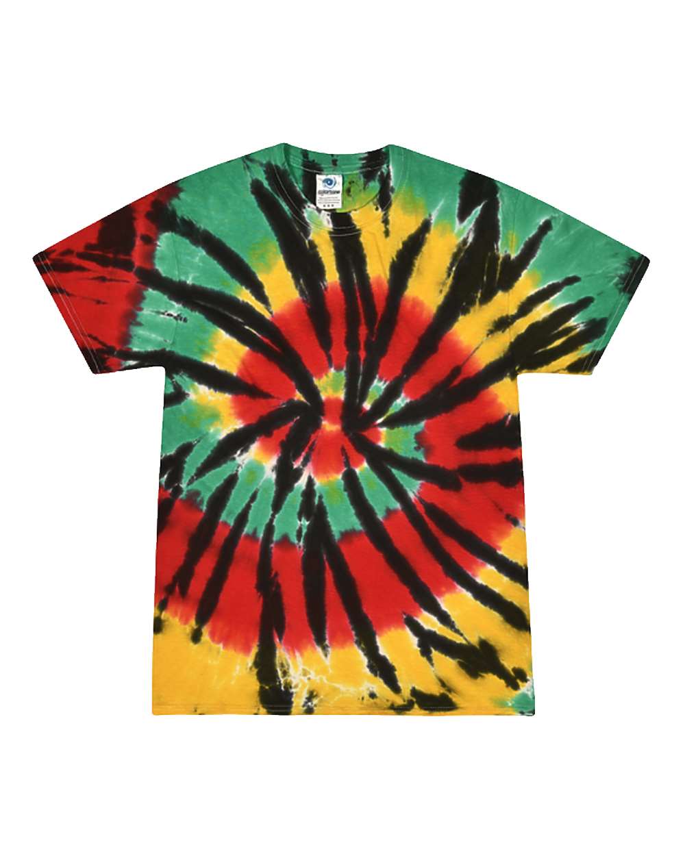 Youth Multi-Color Tie-Dyed T-Shirt - Front - B11002484 - Rasta Web