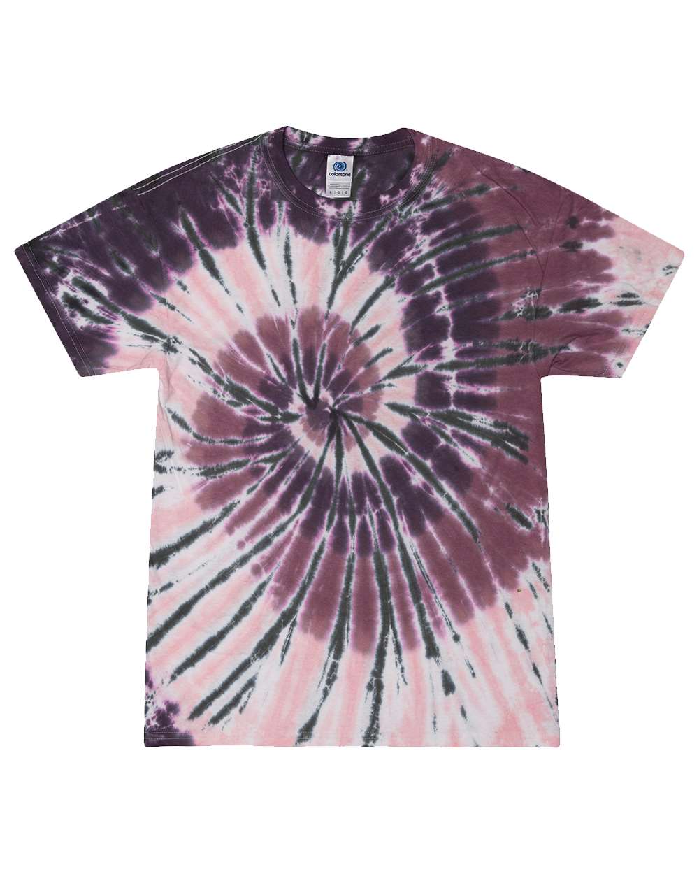 Youth Multi-Color Tie-Dyed T-Shirt - Front - B11002494 - Cherry Cola