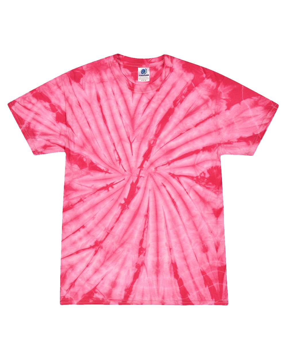 Youth Multi-Color Tie-Dyed T-Shirt - Front - B11002564 - Spider Pink
