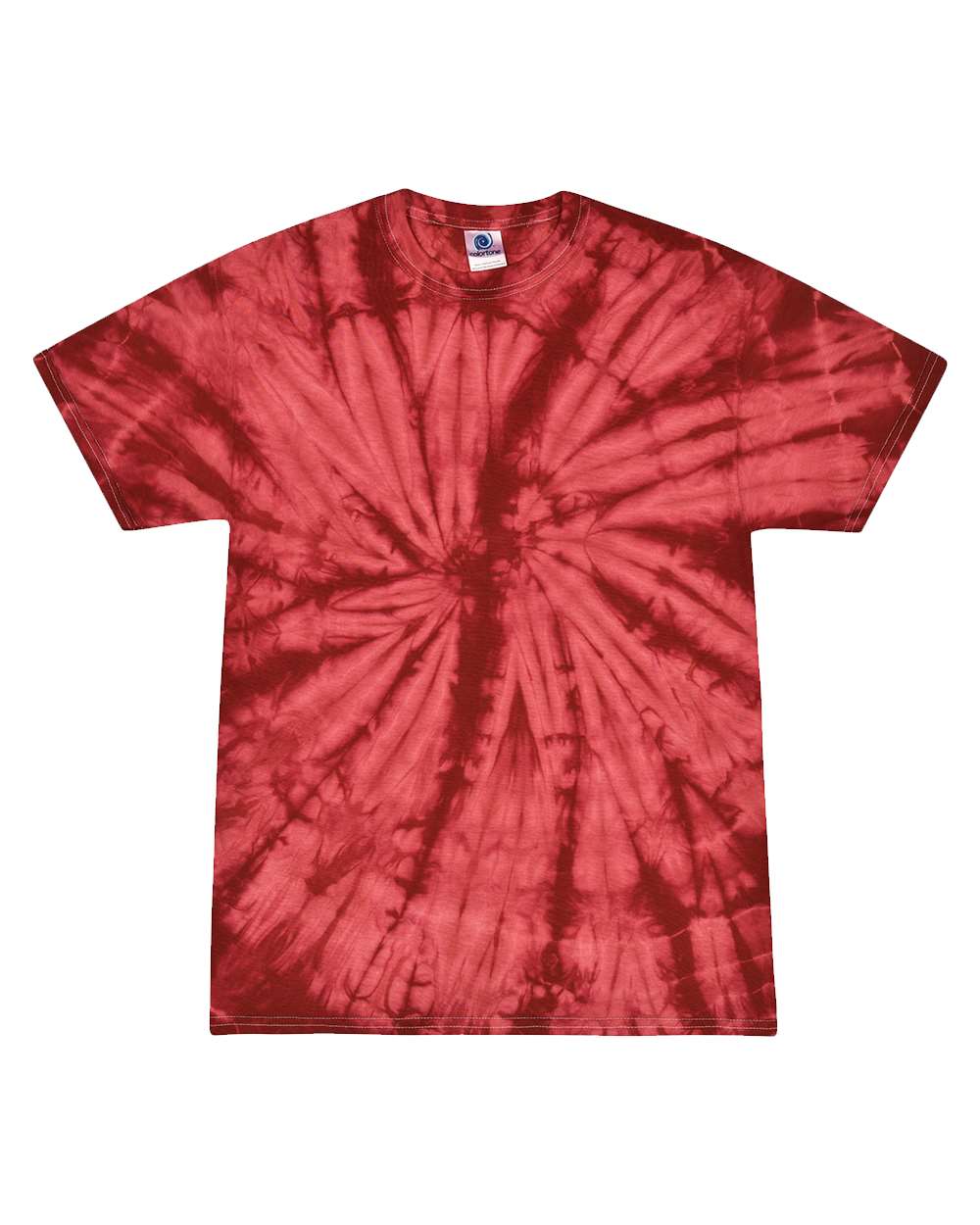 Youth Multi-Color Tie-Dyed T-Shirt - Front - B11002574 - Spider Crimson