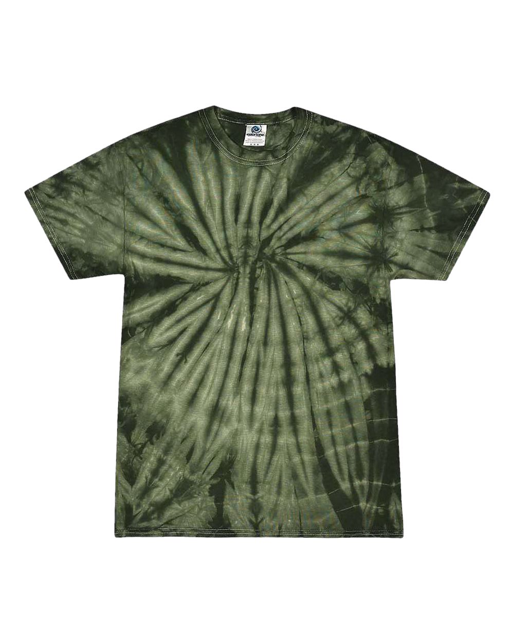 Youth Multi-Color Tie-Dyed T-Shirt - Front - B11002594 - Spider Green