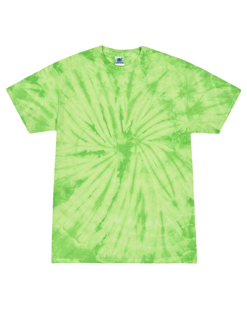 Youth Multi-Color Tie-Dyed T-Shirt - Front - B11002614 - Spider Lime