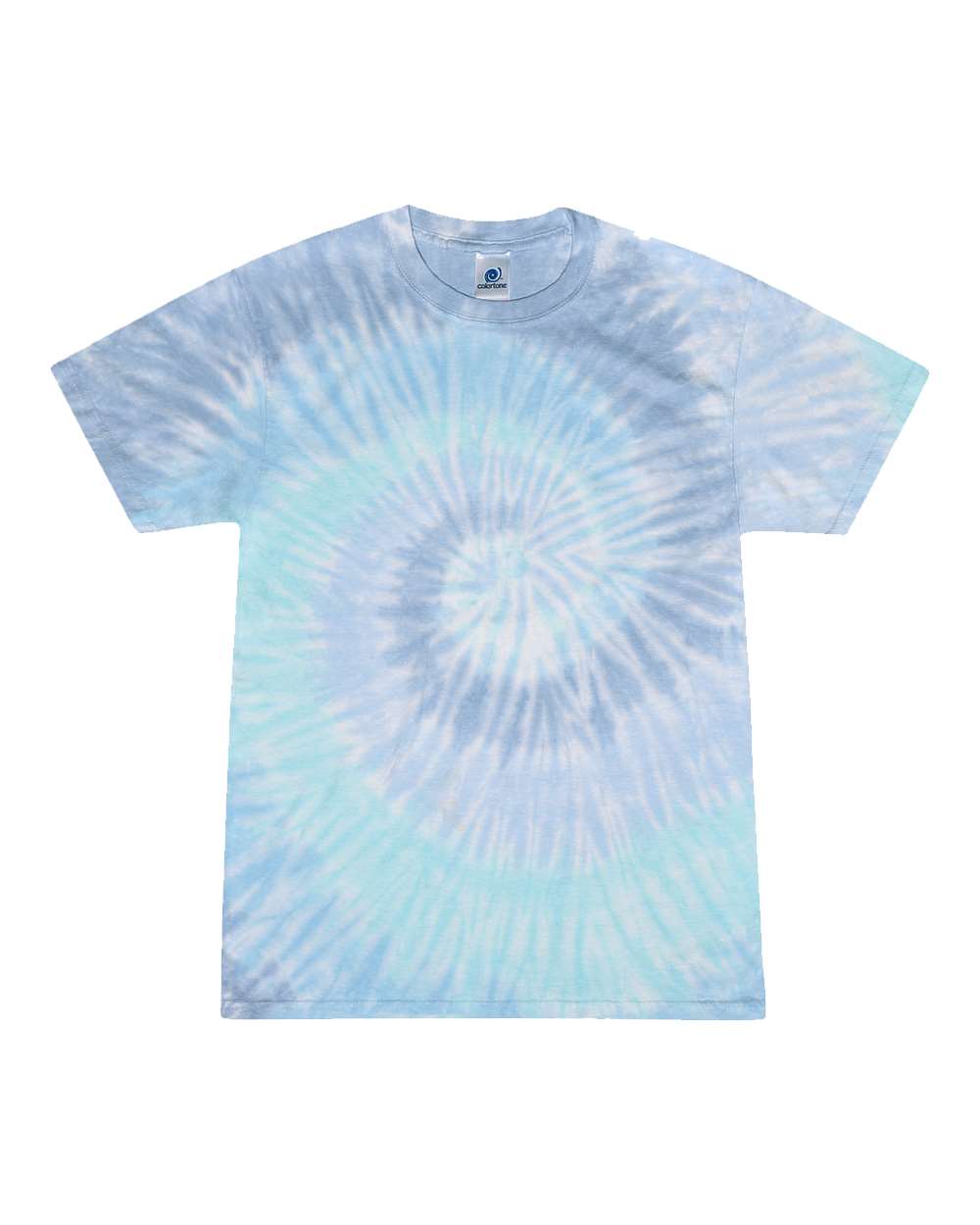 Youth Multi-Color Tie-Dyed T-Shirt - Front - B11002854 - Lagoon